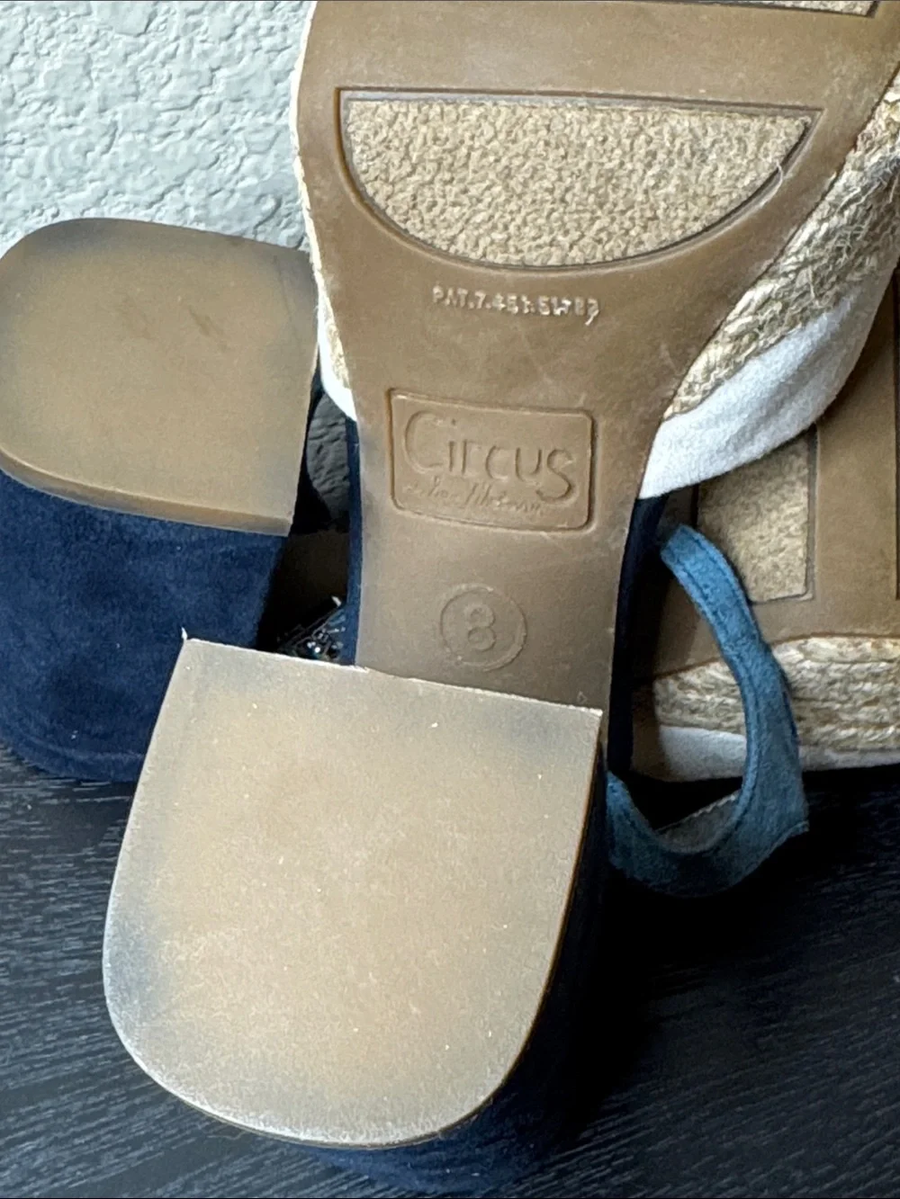 Circus by Sam Edelman Cream and Blue Espadrille Platform Sandals
